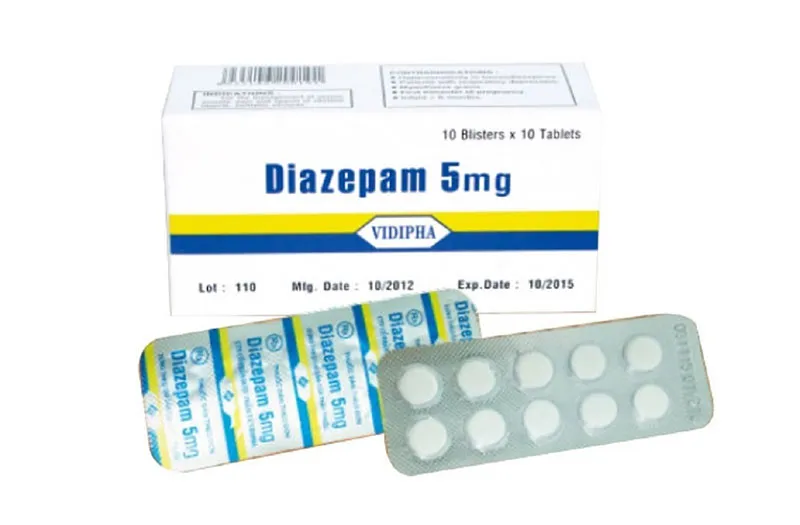 Thuốc điều trị rối loạn lo âu, mất ngủ Diazepam 5mg