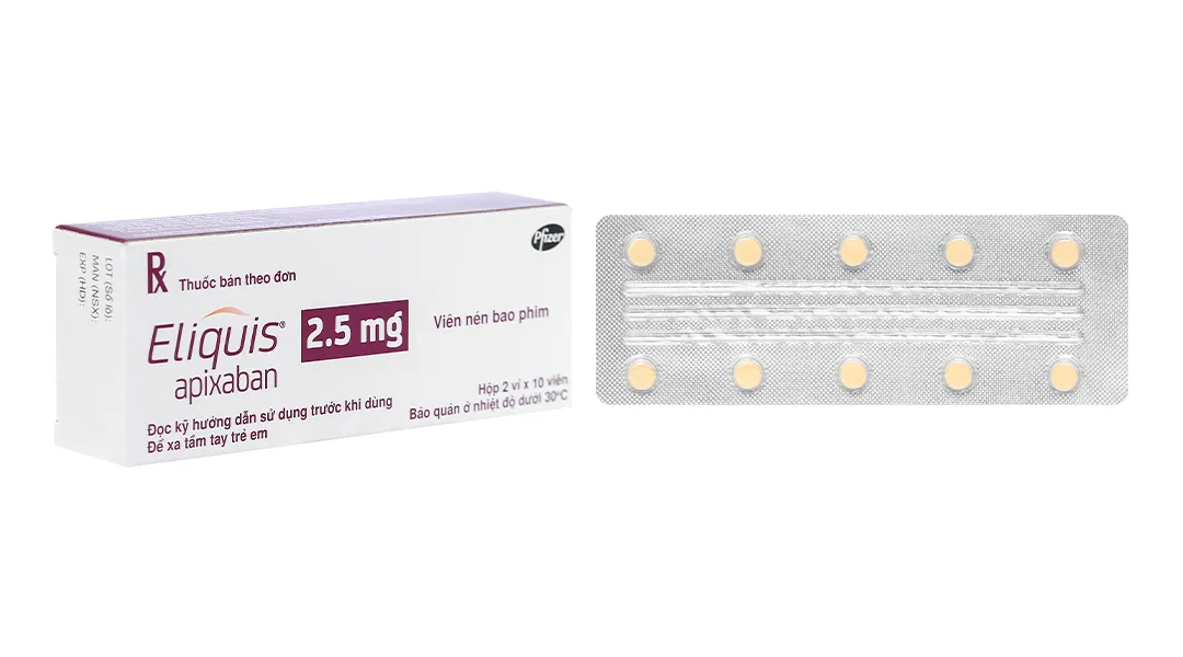 Thuốc Eliqius 2,5mg 20 Viên