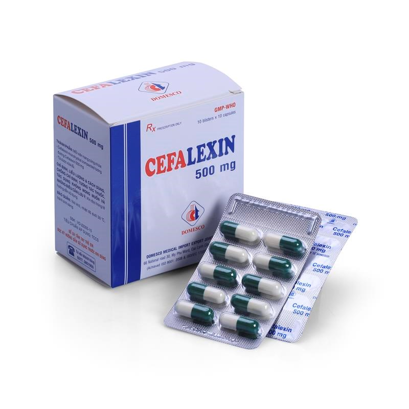 Thuốc Cefalexin Domesco 500mg100 viên