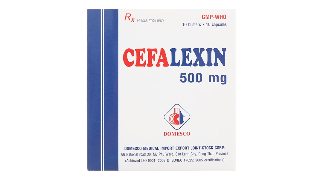 Thuốc Cefalexin Domesco 500mg100 viên